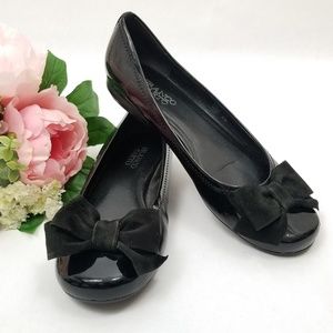 Franco Sarto Suede Bow Toe Flats